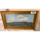 OIL PAINTING BOATS- SIGNED