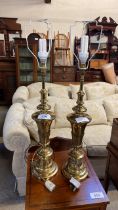 2 BRASS TABLE LAMPS