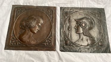 2 METAL EMBOSSED WALL PLAQUES (AF)