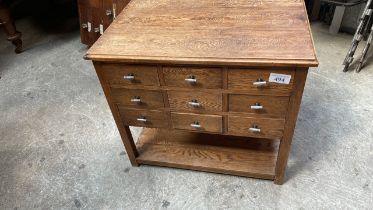 OAK 18 DRAWER TABLE