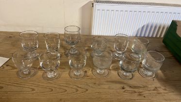 BOX 12 VARIOUS RUMMER GLASSES (AF)