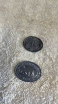 2 PARISH CHURCH TOKENS- CAIRNIE & RHYNIE