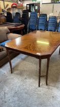 MAHOGANY REPRO TABLE & 2 LEAVES