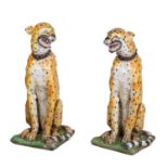 Gepardenpaar aus Keramik. ITALIEN, 1940er/50er Jahre.