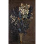 FAURE, AMANDUS (1874-1931), "Blumenstillleben mit weißen Lilien in goldener Vase",