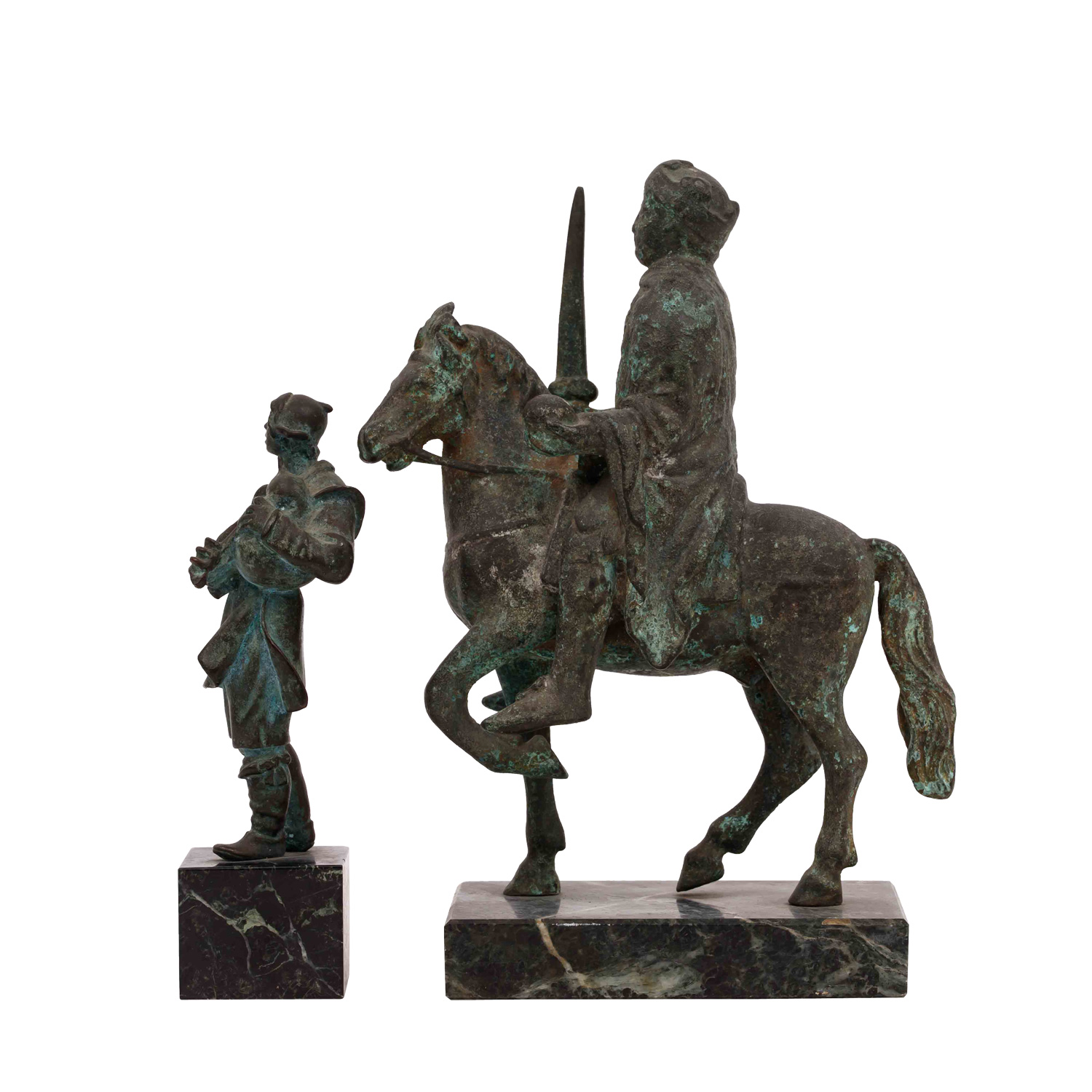 2 REPLIKEN: "Reiterstatuette Karl des Großen" und "Dudelsackpfeifer", - Image 2 of 7