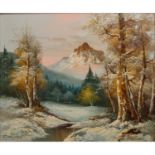 WHITMAN, L. (20.Jh.) "Winterlandschaft mit Gebirgspanorama",