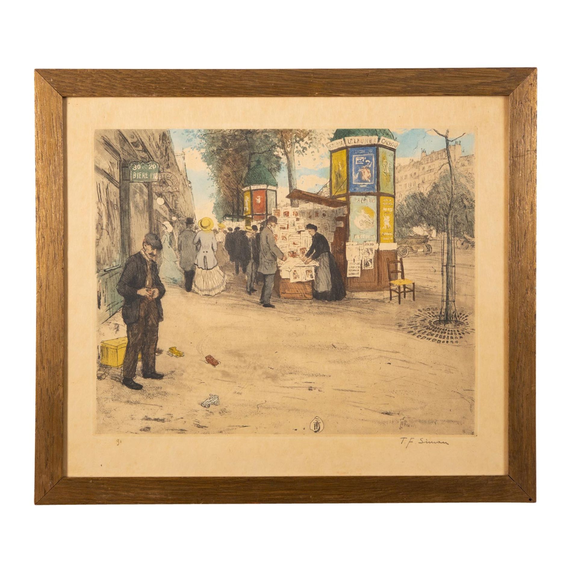 SIMON, TAVIK FRANTISEK (1877-1942) "Spielzeugverkäufer in einer Pariser Straße", - Image 2 of 8