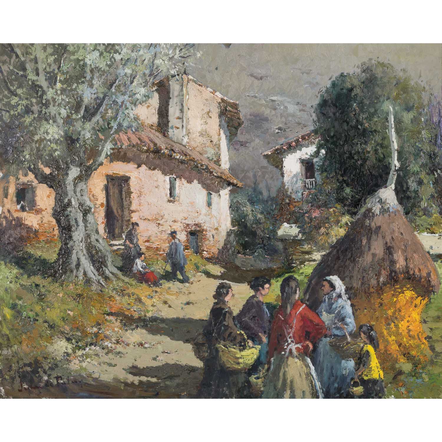 PALAU BUIXO, JUAN DE (1919-1991), "Frauen vor dem Dorf",