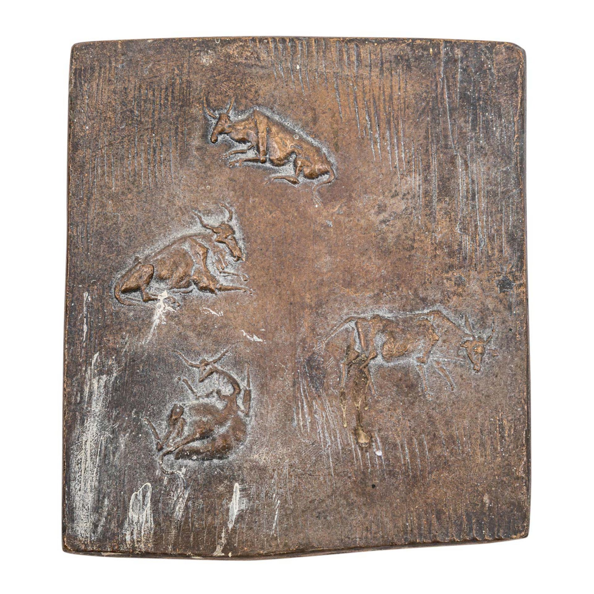 FALLER, MAX (1927-2012), 2 Bronzereliefs mit weltlichen Motiven, - Image 7 of 7
