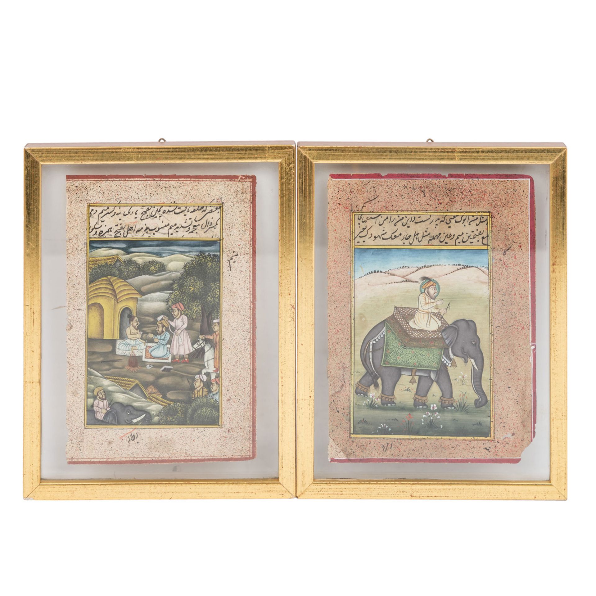 4 illustrierte Buchseiten und Kalligraphie. INDIEN/PERSIEN, um 1850/60. - Image 4 of 5