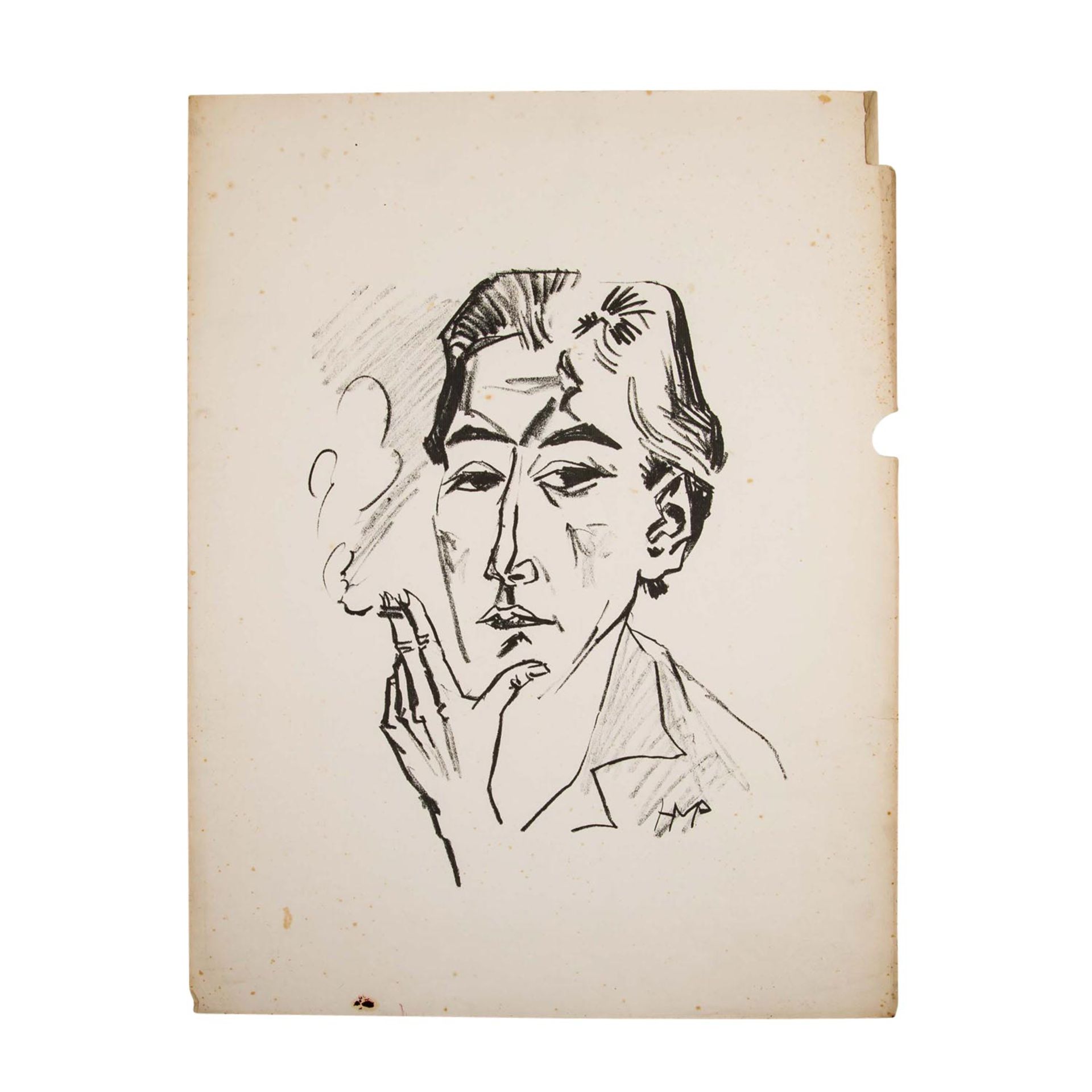PECHSTEIN, HERMANN MAX (1881-1955), "Rauchende", - Bild 2 aus 4