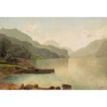 DUNTZE, JOHANNES BARTHOLOMÄUS, attribuiert (1823-1895), "Gebirgssee",