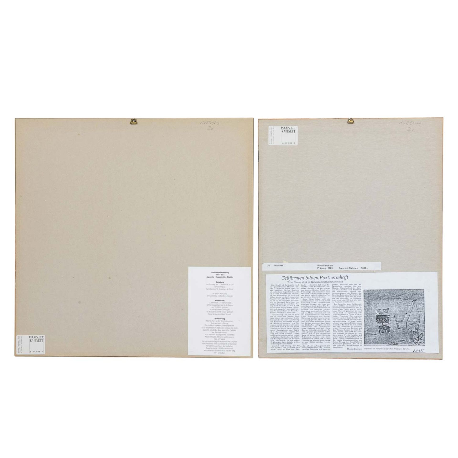 NOWAG, HEINZ (1907-1984), 2 Abstrakte Kompositionen, - Bild 2 aus 2
