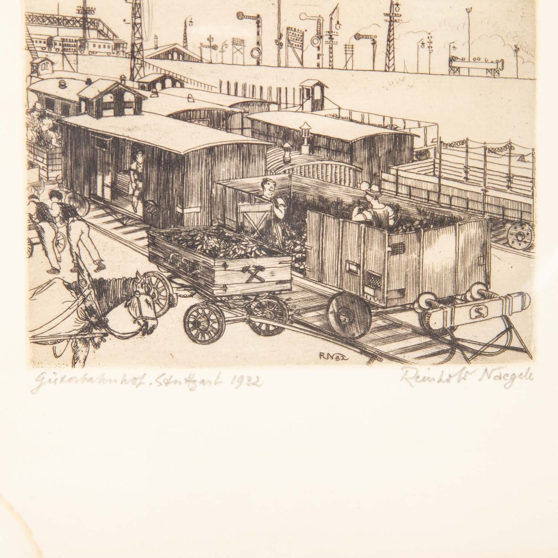 NÄGELE, REINHOLD (1884-1972), "Güterbahnhof Stuttgart", 1932, - Bild 3 aus 5