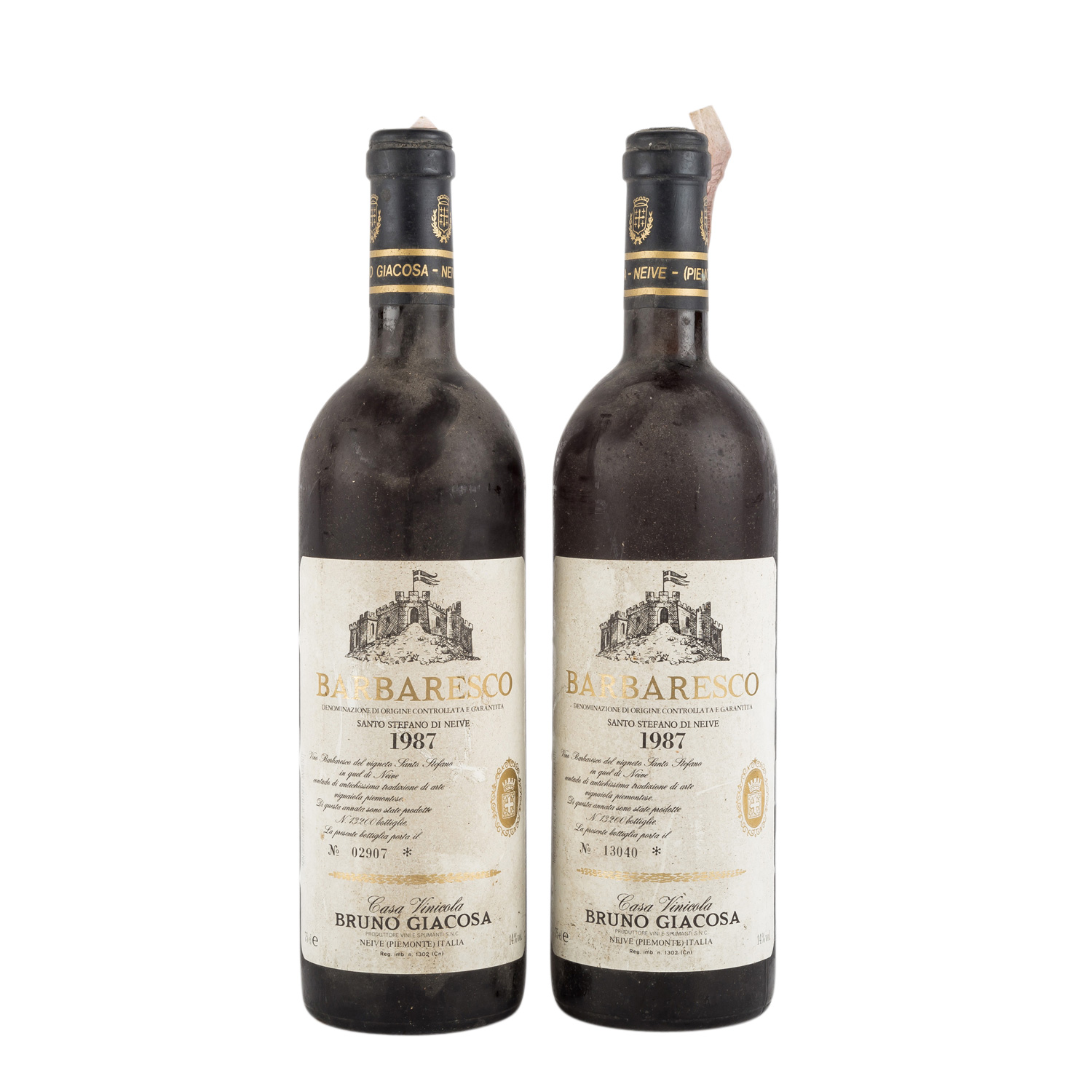 BRUNO GIACOSA 2 Flaschen "Barbaresco" 1987