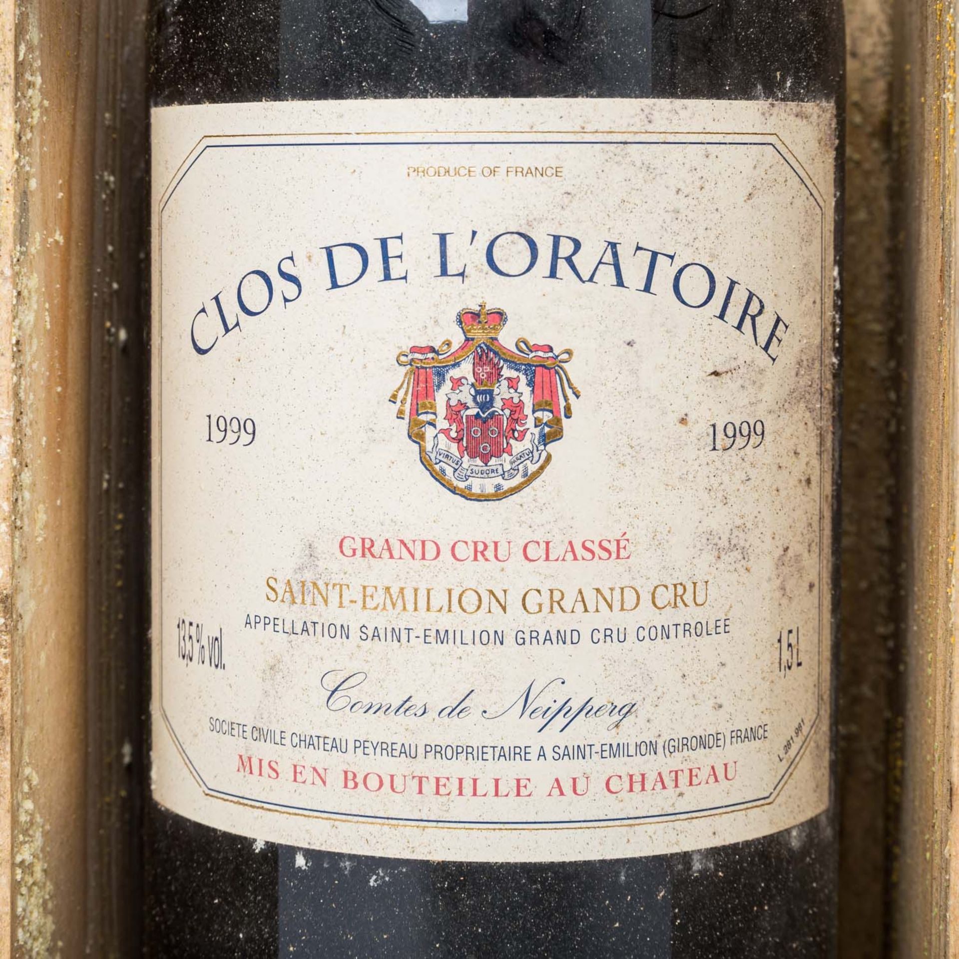 CLOS DE L'ORATOIRE 1 Magnumflasche SAINT-ÉMILION 1999 in Holzkiste - Bild 2 aus 4