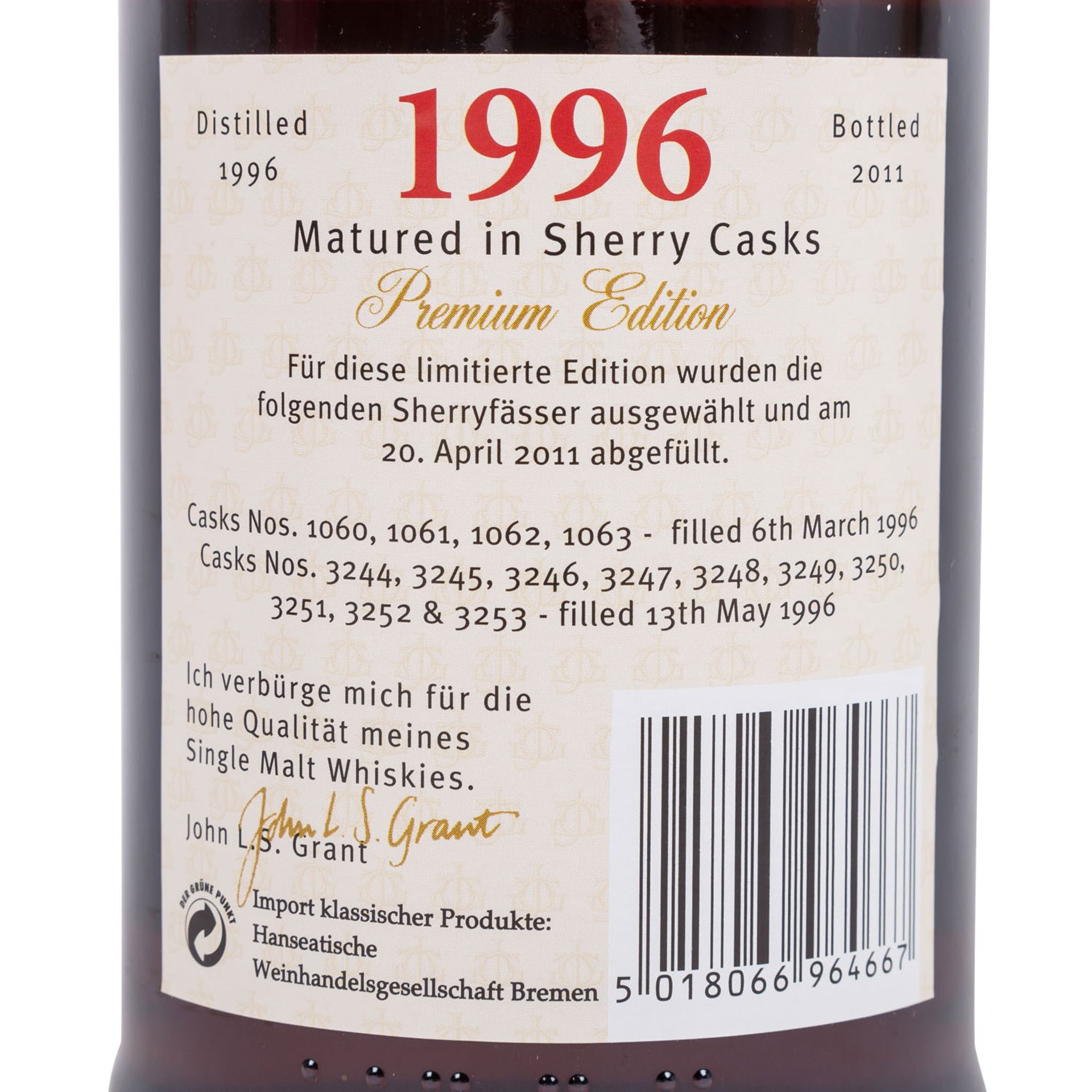GLENFARCLAS Sherry Casks, Single Highland Malt Scotch Whisky 1996 Premium Edition - Bild 4 aus 8