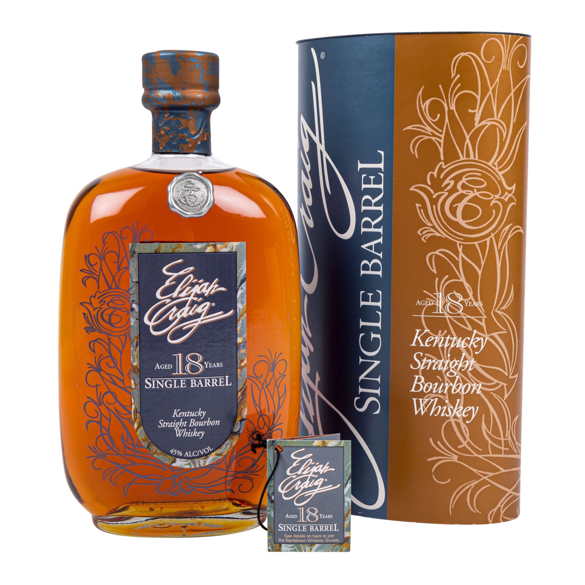 ELIJAH CRAIG Single Barrel Straigth Bourbon Whiskey "Aged 18 Years"