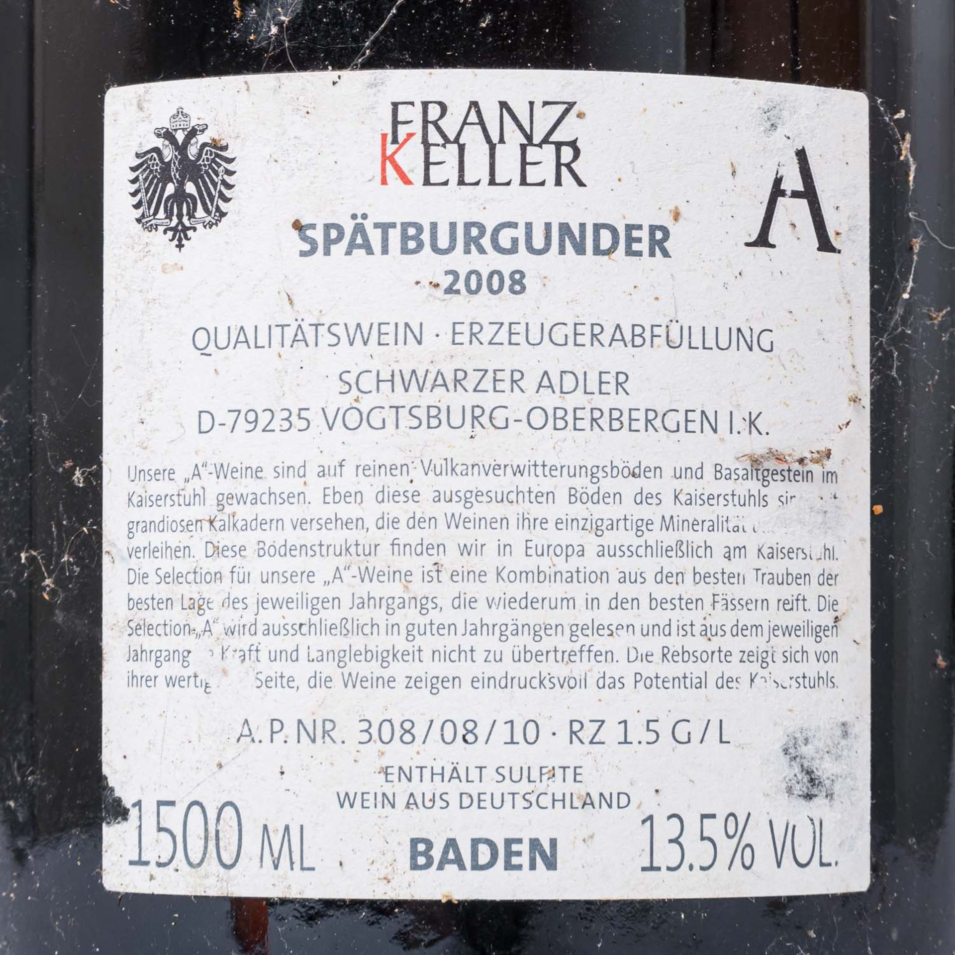 FRANZ KELLER 1 Magnumflasche A SPÄTBURGUNDER 2008 - Bild 4 aus 5