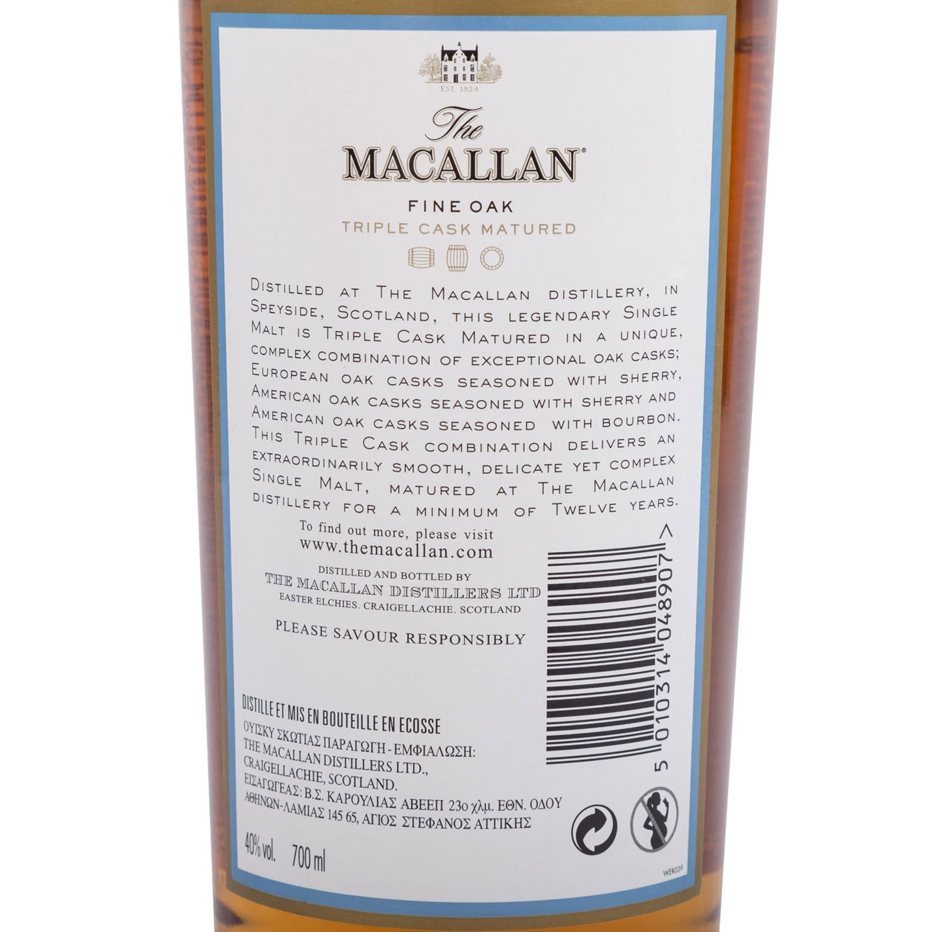 MACALLAN Fine Oak Single Malt Scotch Whisky "12 Years Old" - Bild 4 aus 8
