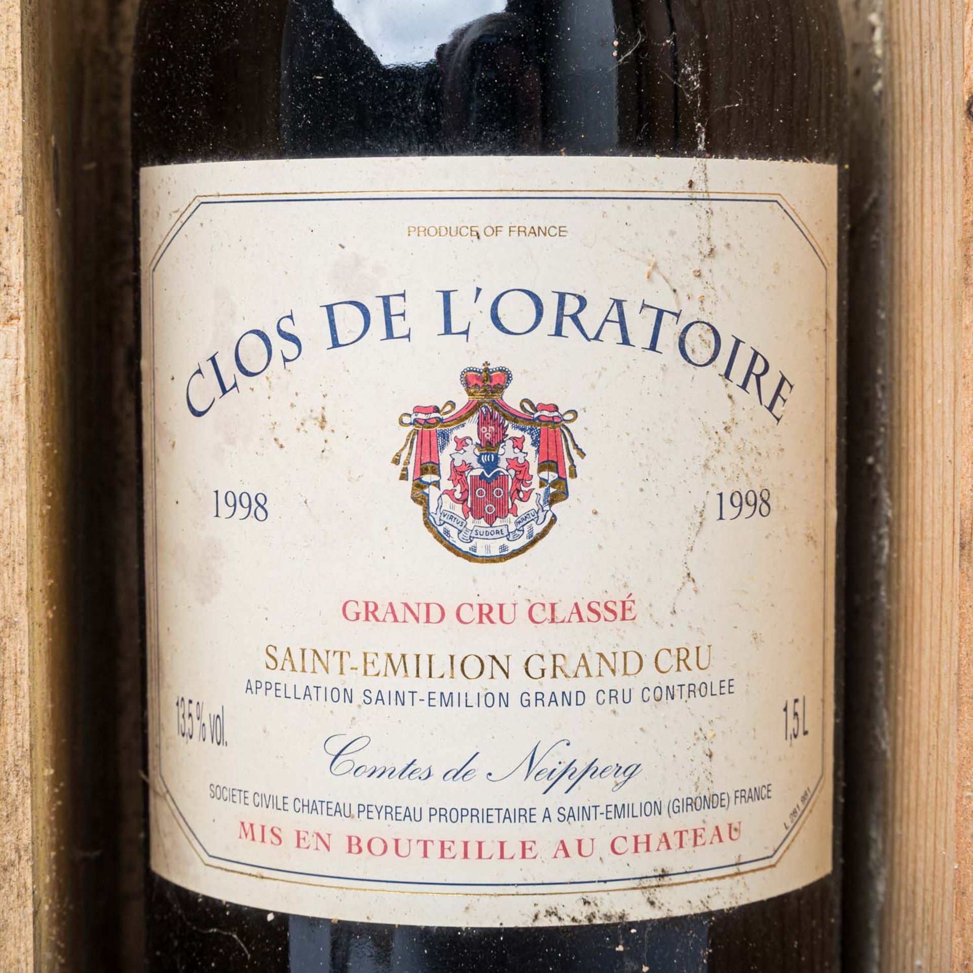 CLOS DE L'ORATOIRE 1 Magnumflasche SAINT-ÉMILION 1998 in Holzkiste - Bild 2 aus 4