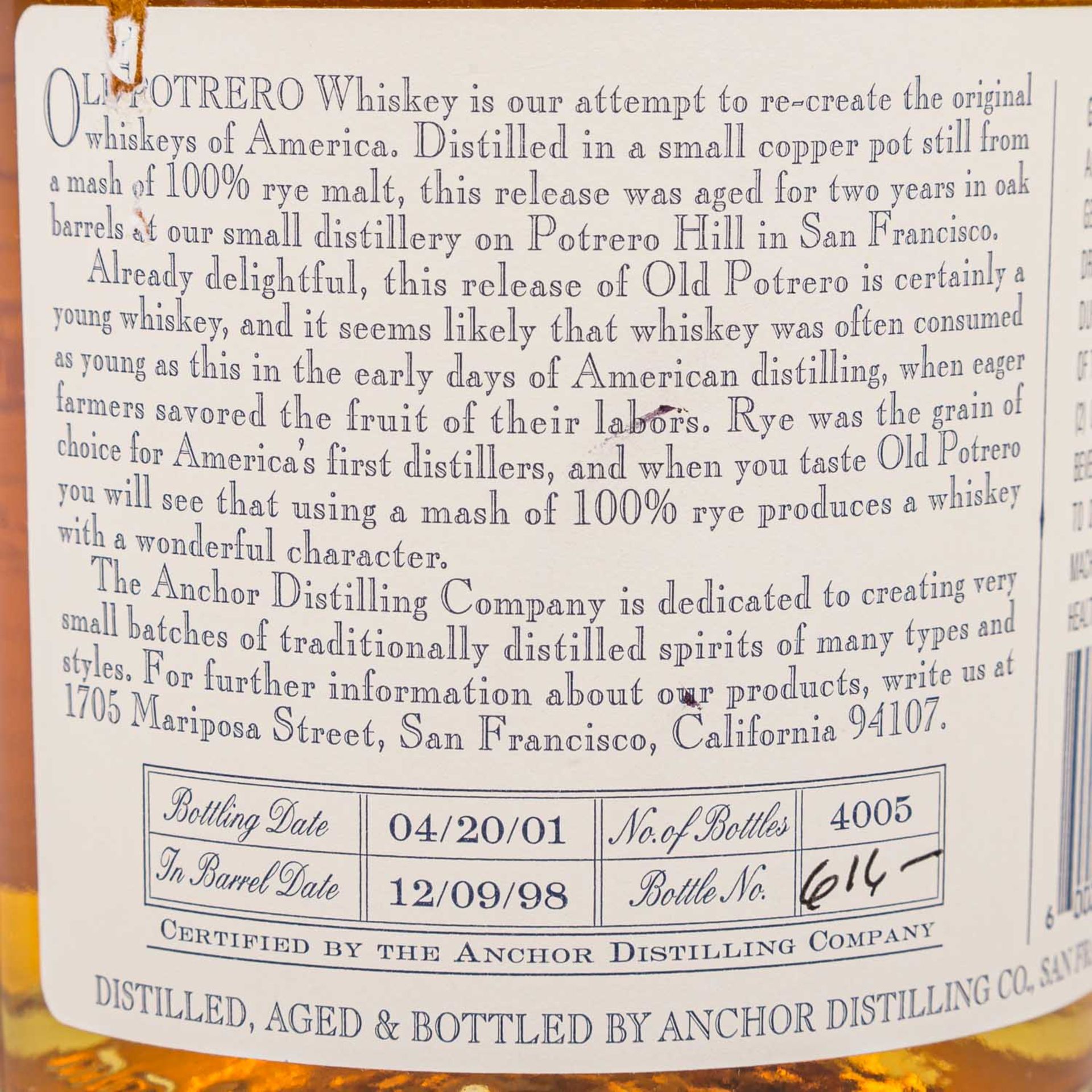 OLD POTRERO Single Malt Whiskey 1998 - Bild 4 aus 6