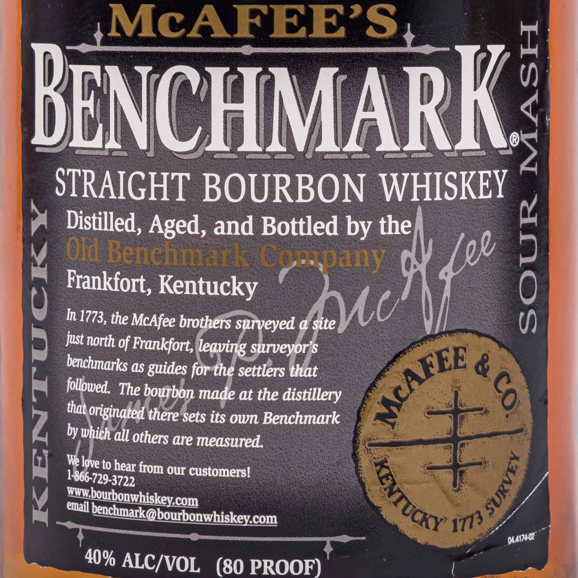 McAFEE'S BENCHMARK Straight Bourbon Whiskey - Bild 2 aus 4