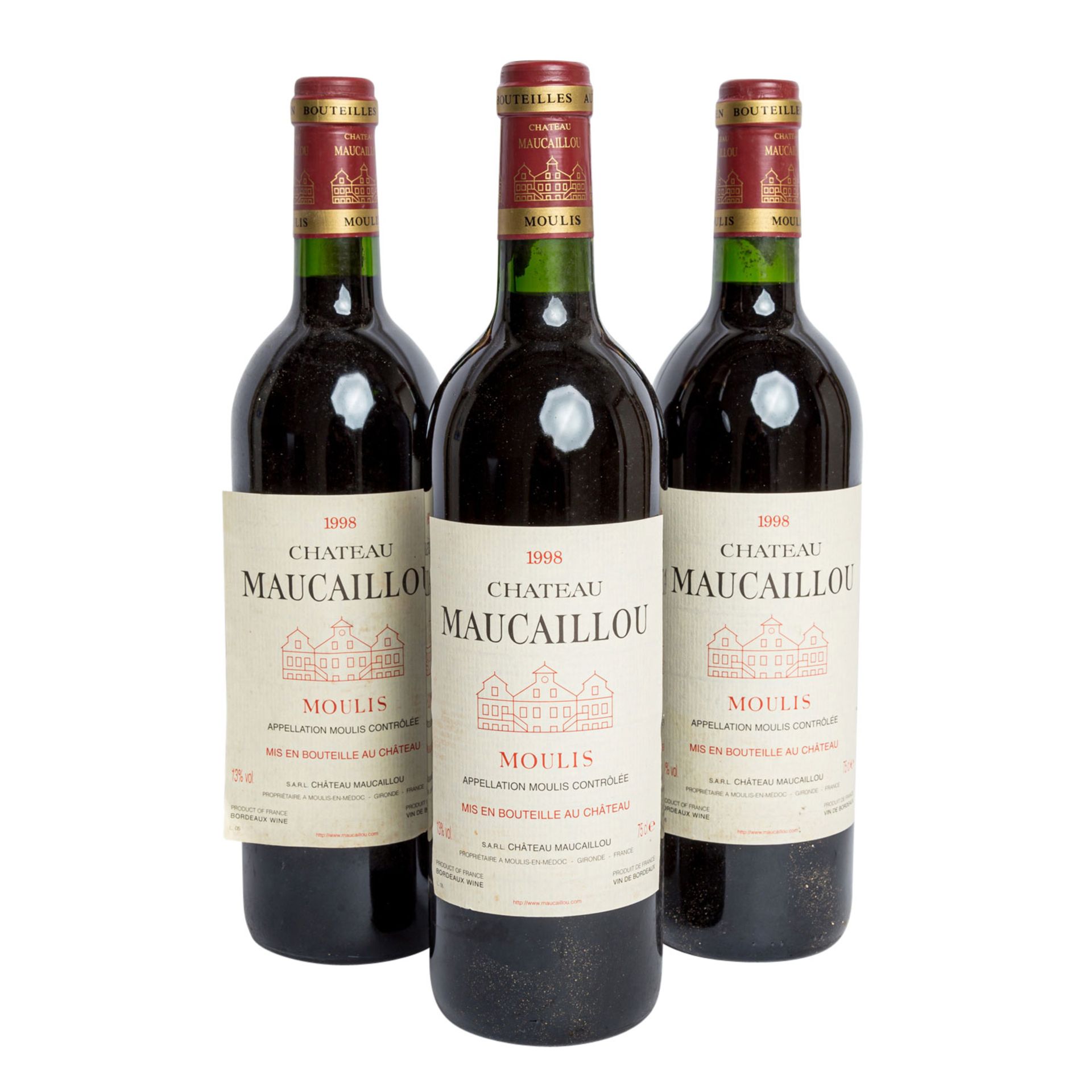 CHÂTEAU MAUCAILLOU 3 bottles MOULIS 1998