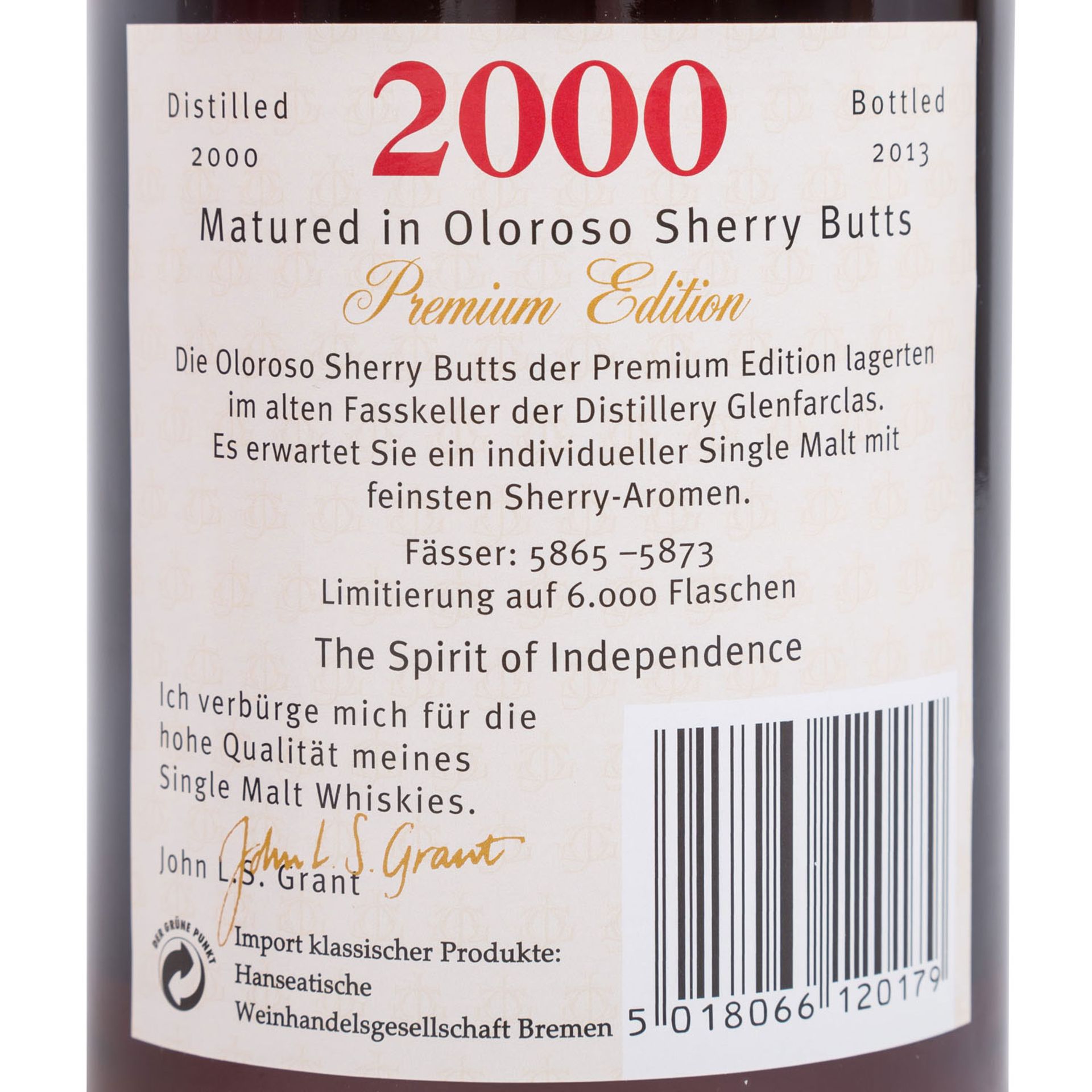 GLENFARCLAS Single Highland Malt Scotch Whisky 2000, Matured in Oloroso Sherry Butts - Bild 4 aus 5