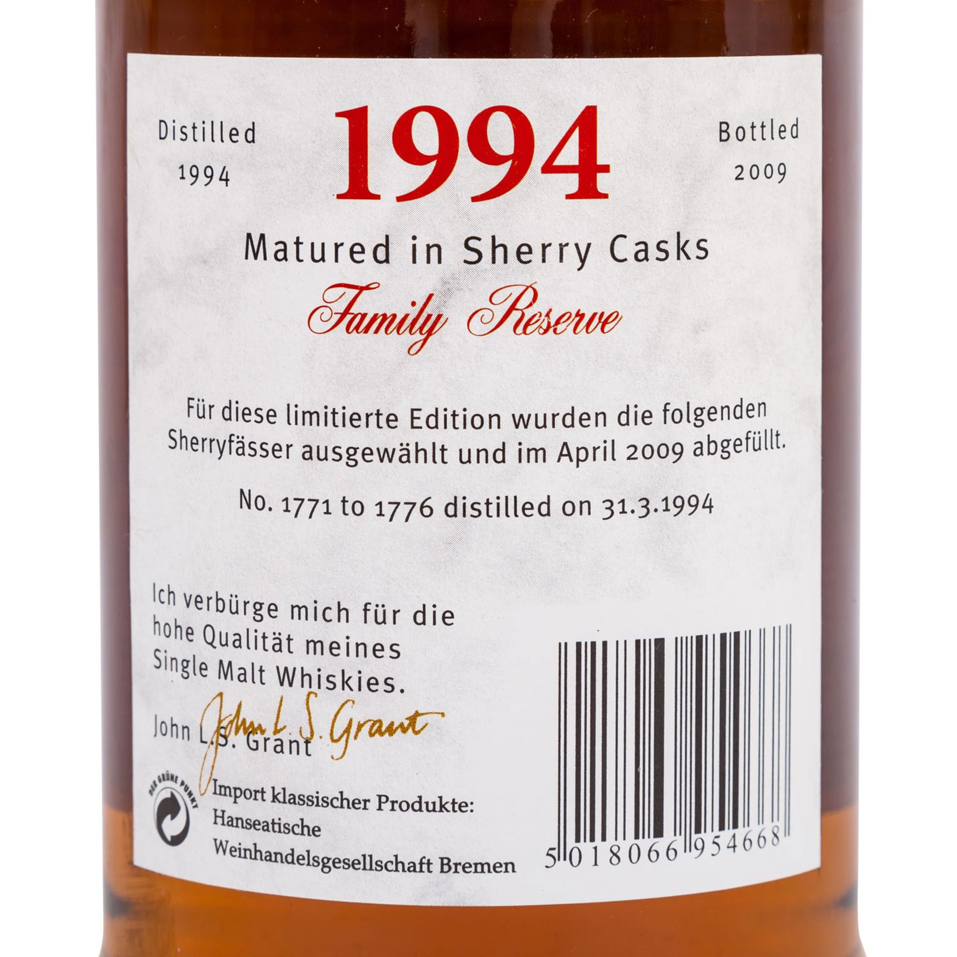 GLENFARCLAS Sherry Casks Single Highland Malt Scotch Whisky 1994 Family Reserve - Bild 5 aus 8