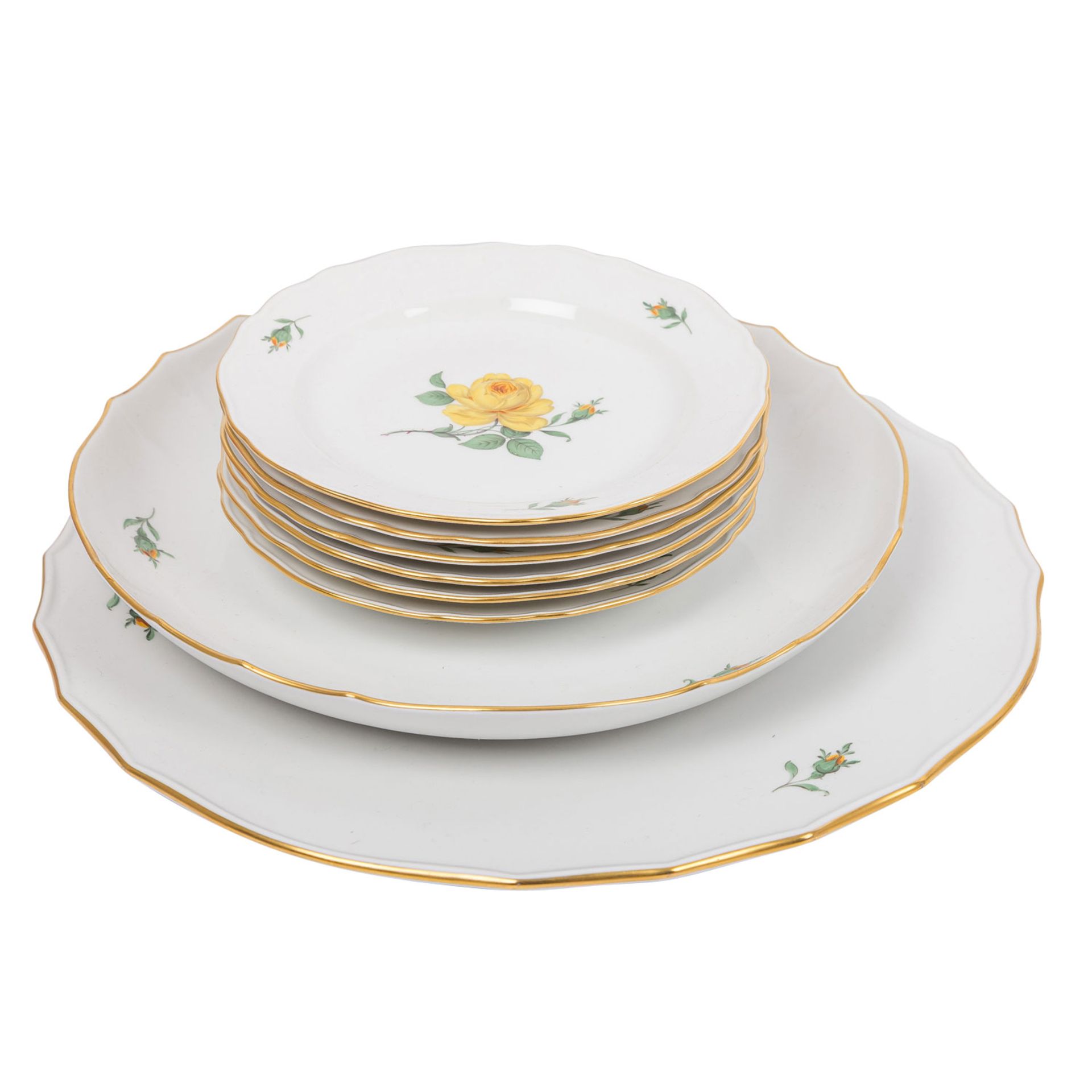 MEISSEN 32-tlg. Kaffeeservice 'Gelbe Rose', 1. und 2. Wahl, 20./21. Jh. - Bild 2 aus 8