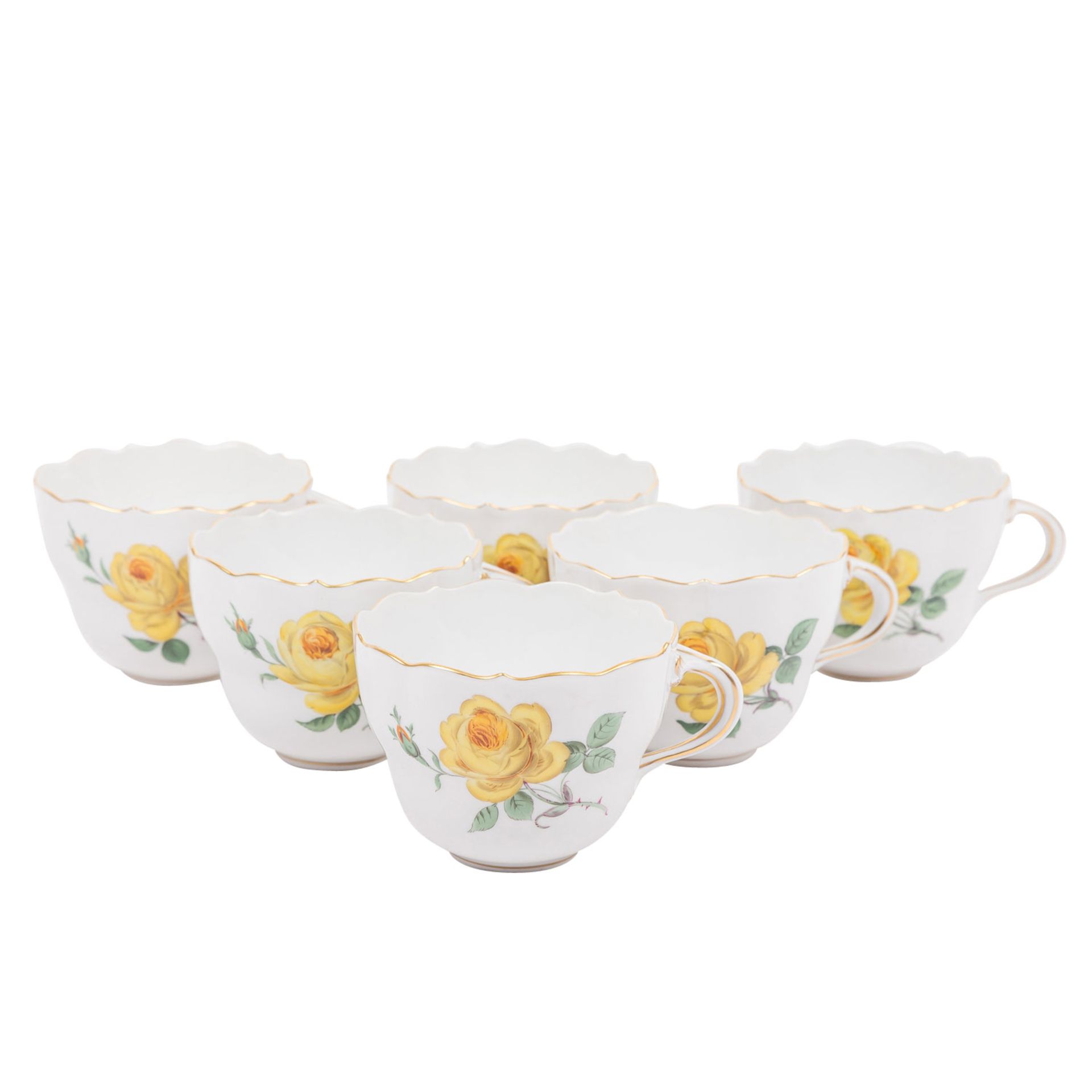 MEISSEN 32-tlg. Kaffeeservice 'Gelbe Rose', 1. und 2. Wahl, 20./21. Jh. - Image 7 of 8