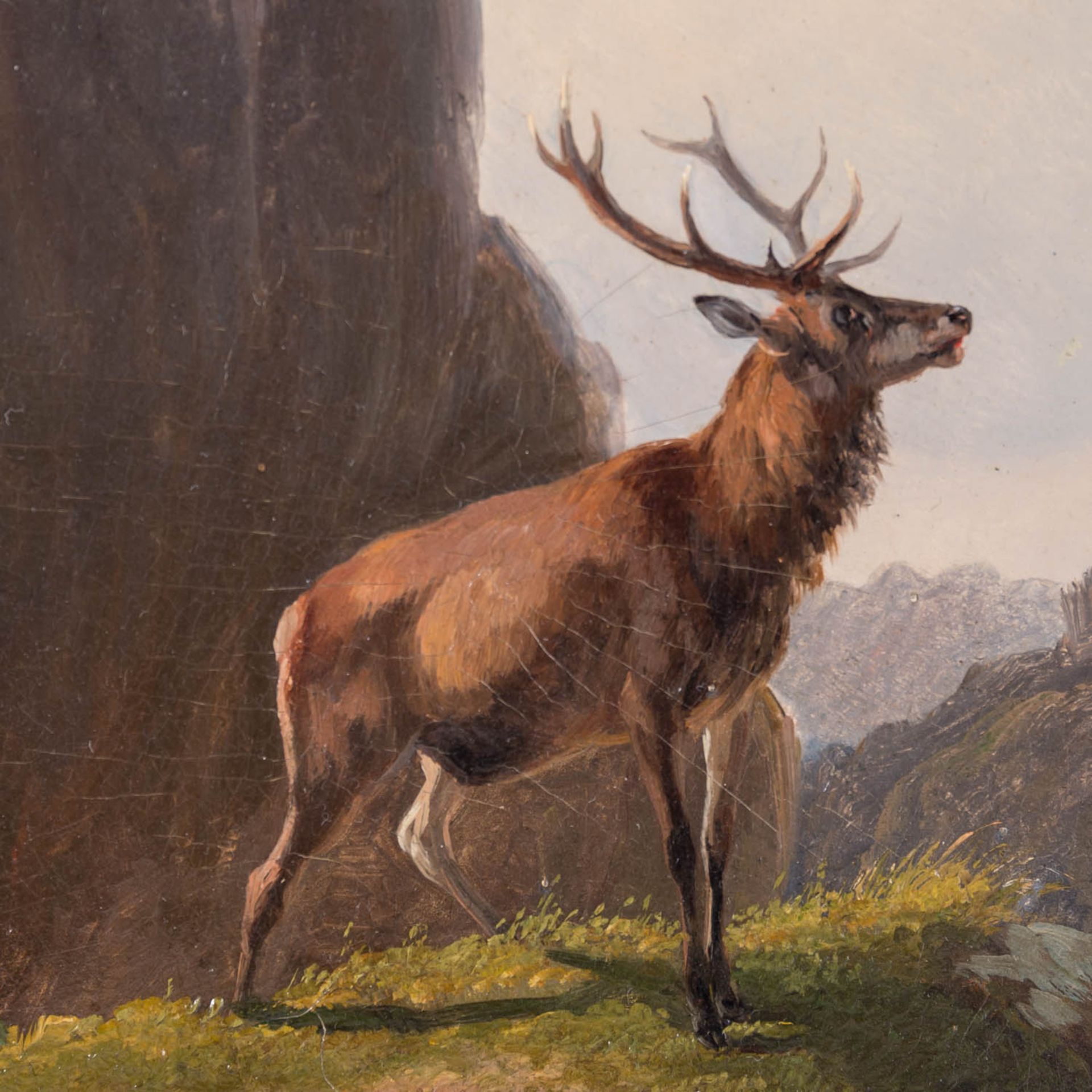 VOLTZ, Ludwig, ATTRIBUIERT (1825-1911), "Hirsch im Gebirge", - Bild 5 aus 8