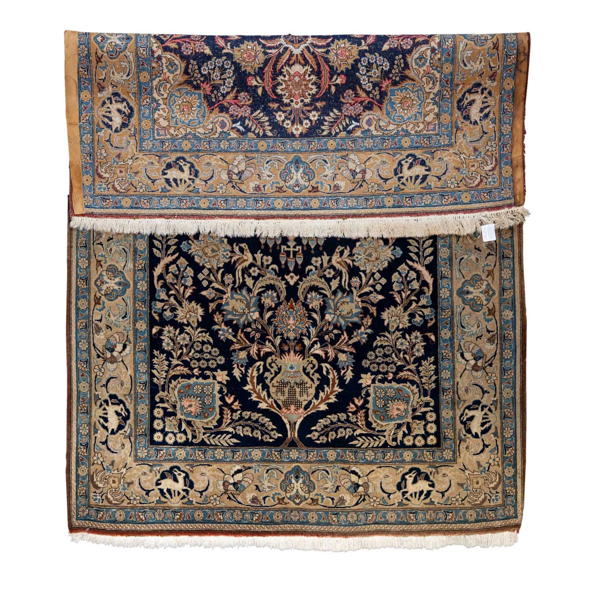 Orientteppich mit Seide. KASHMAR/IRAN, 20. Jh., 218x144 cm. - Bild 2 aus 5