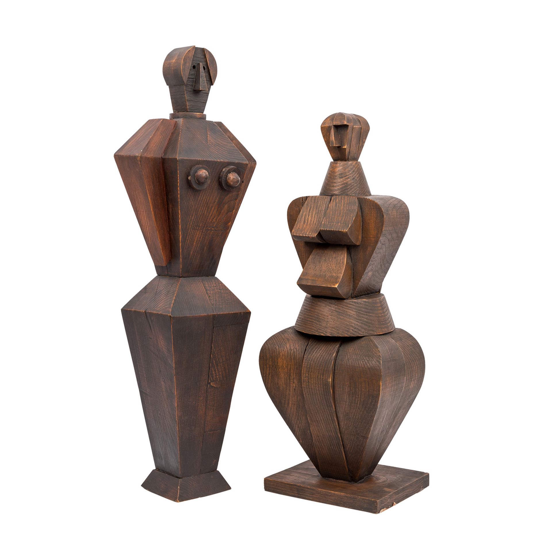 ATELIER BOULOGNE 20. Jh., 2 kubistische Figuren, - Bild 5 aus 10