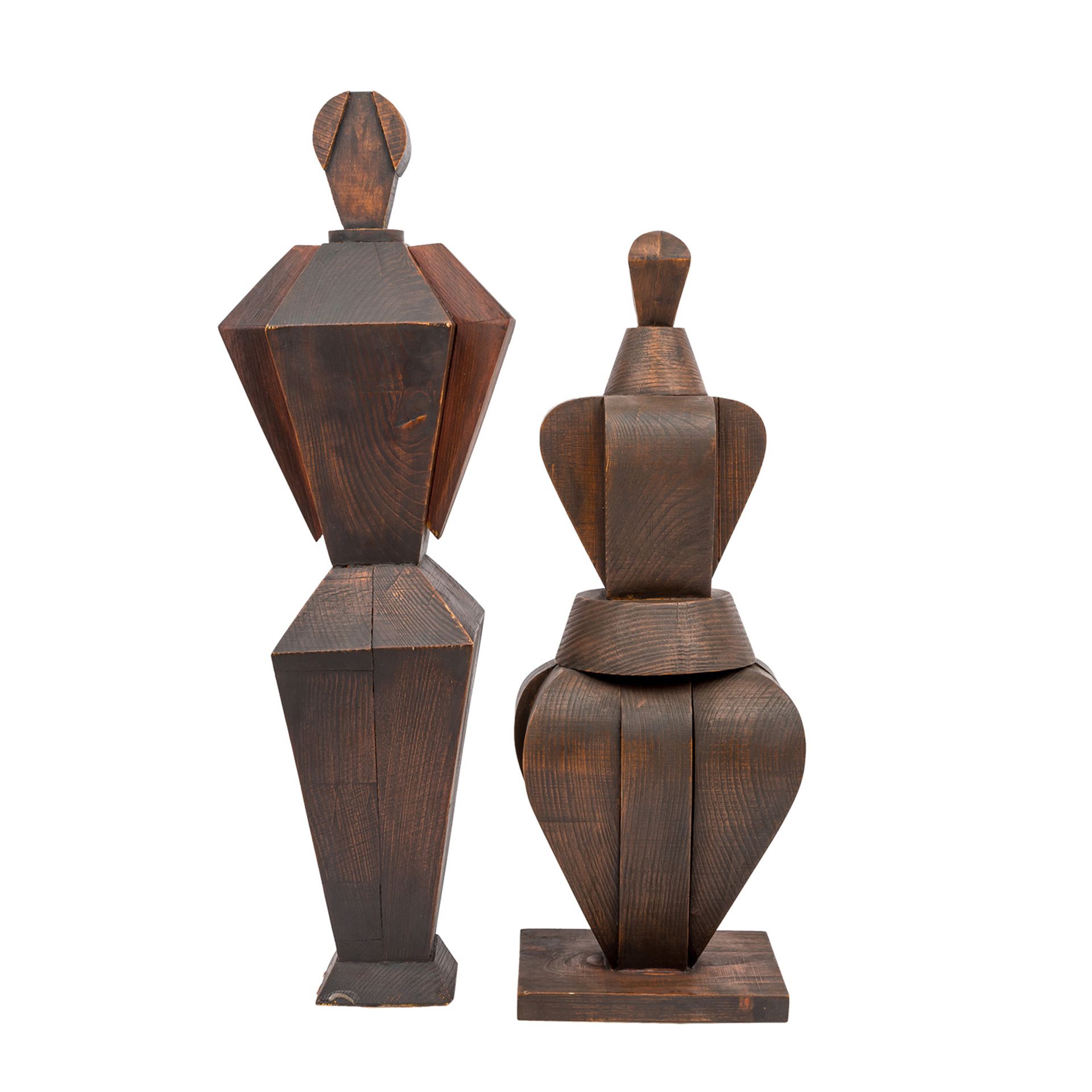 ATELIER BOULOGNE 20. Jh., 2 kubistische Figuren, - Bild 3 aus 10