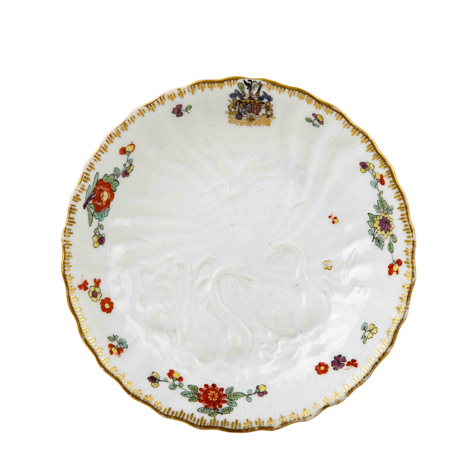 MEISSEN kleiner Teller 'Schwanendessin', 18. Jh. (?)