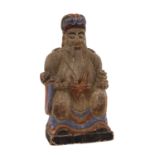 Tudigong-Statue aus Holz. CHINA, um 1900.