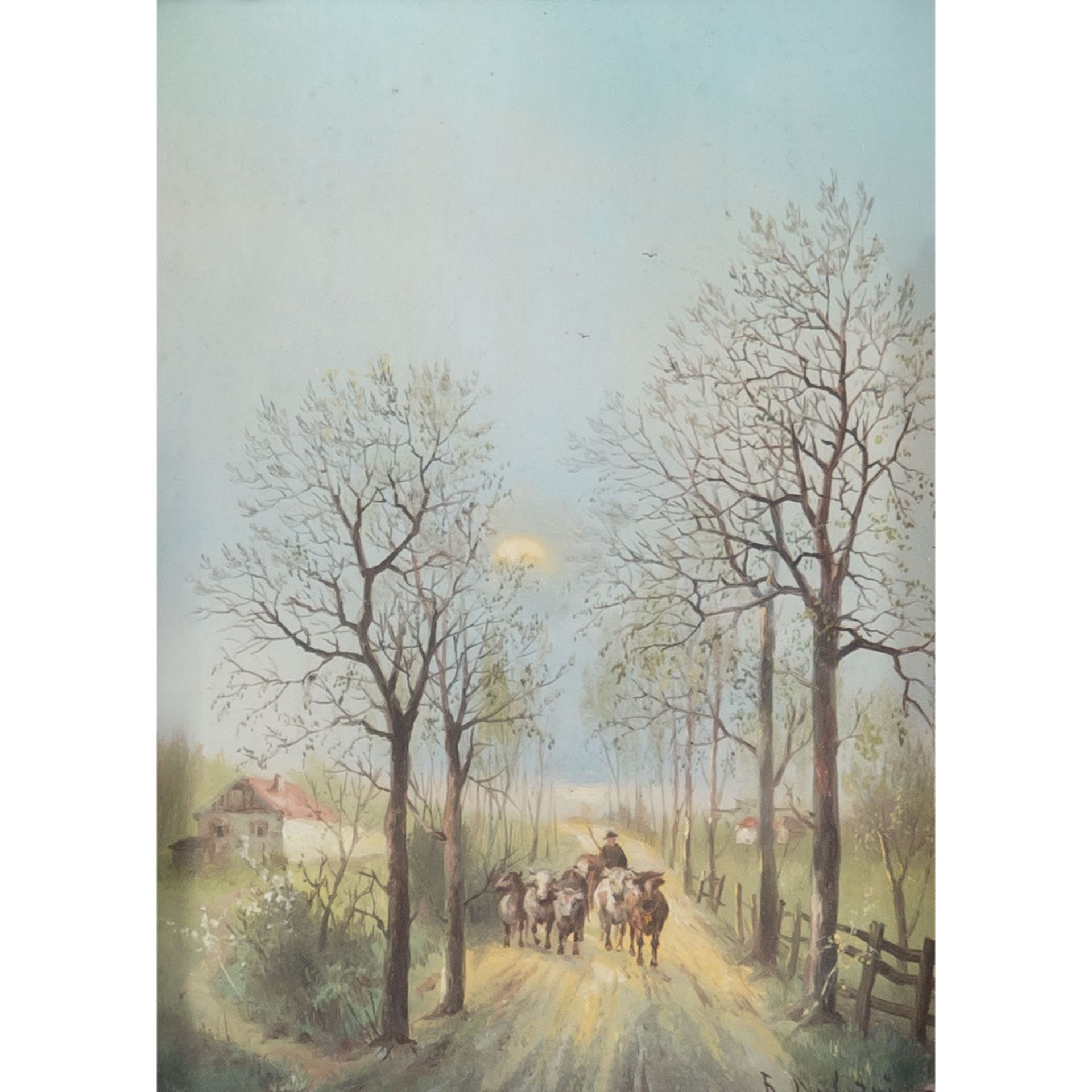 MALSTRÖM (Künstler/in 19./20. Jh., "Hirte mit Kühen auf einem Weg",