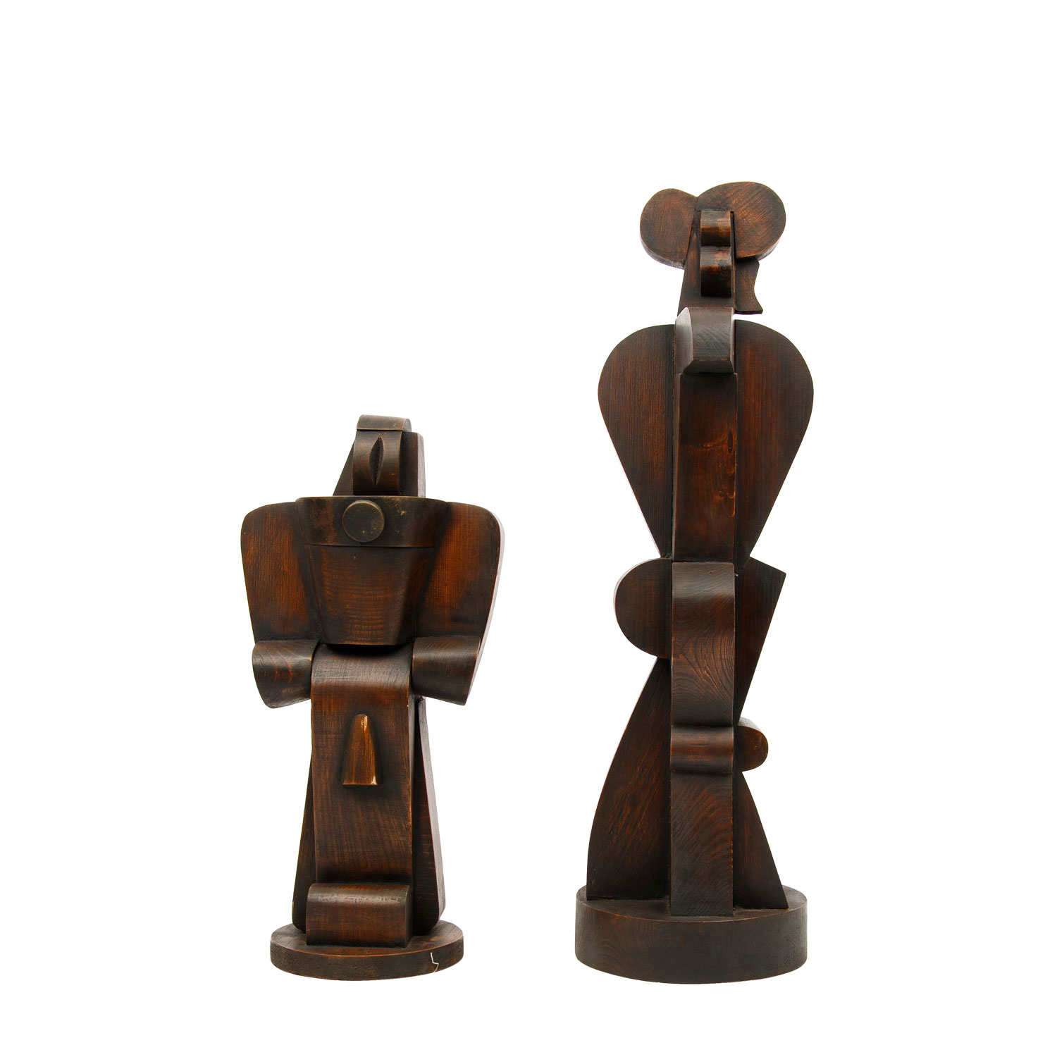 ATELIER BOULOGNE 20. Jh., 2 kubistische Figuren,