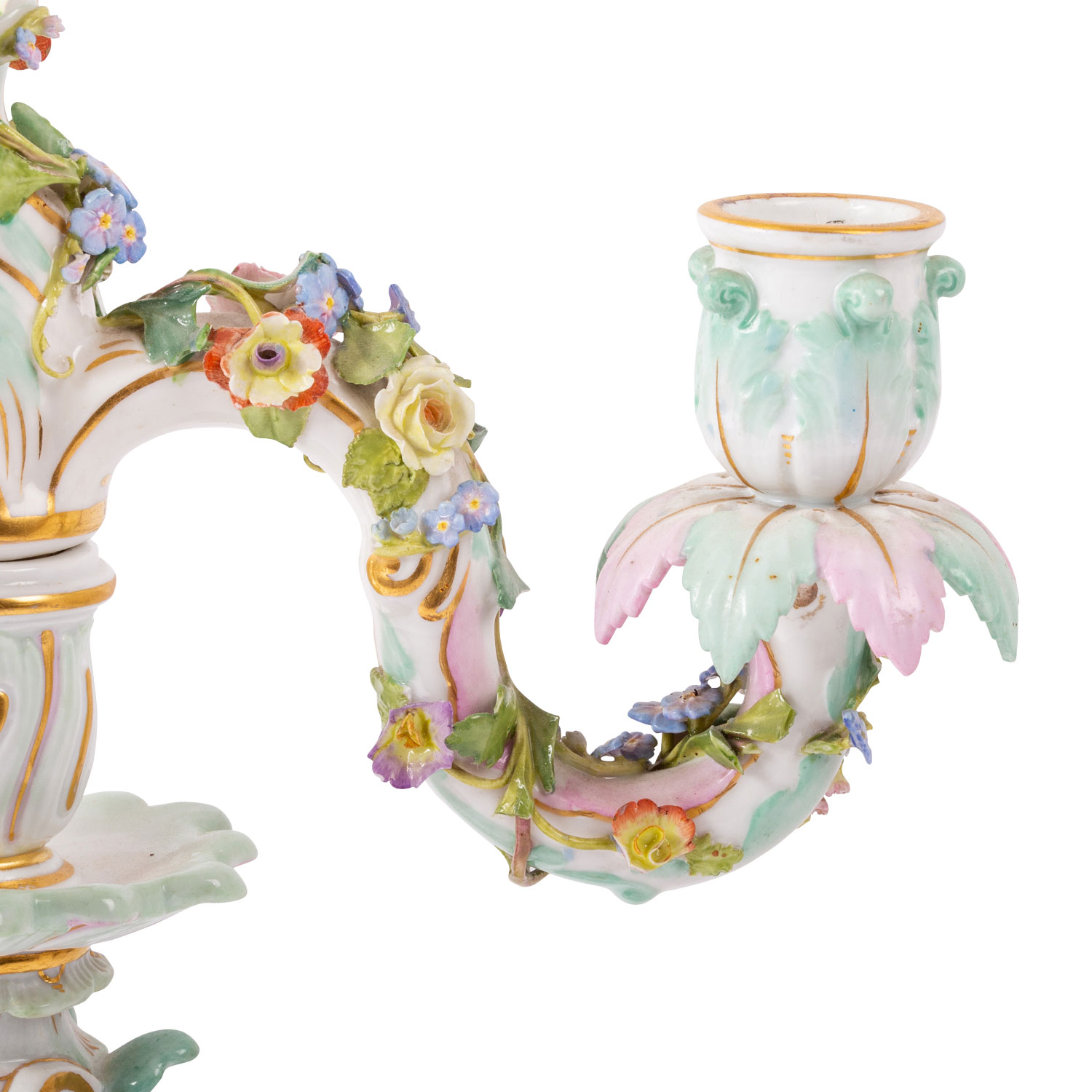 MEISSEN Figurenpendule 'Vier Jahreszeiten' auf Podest mit Figurenleuchtern, 1. Wahl, 19. Jh. - Image 17 of 20