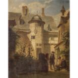 KOCH, RUDOLPH WILHELM (1834-1885), "Unterhaltung im Schlosshof",