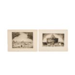 FRANK, SEPP (1889-1969), 2 Ansichten Rom: "Die Engelsburg" & "Panorama mit St. Peter",