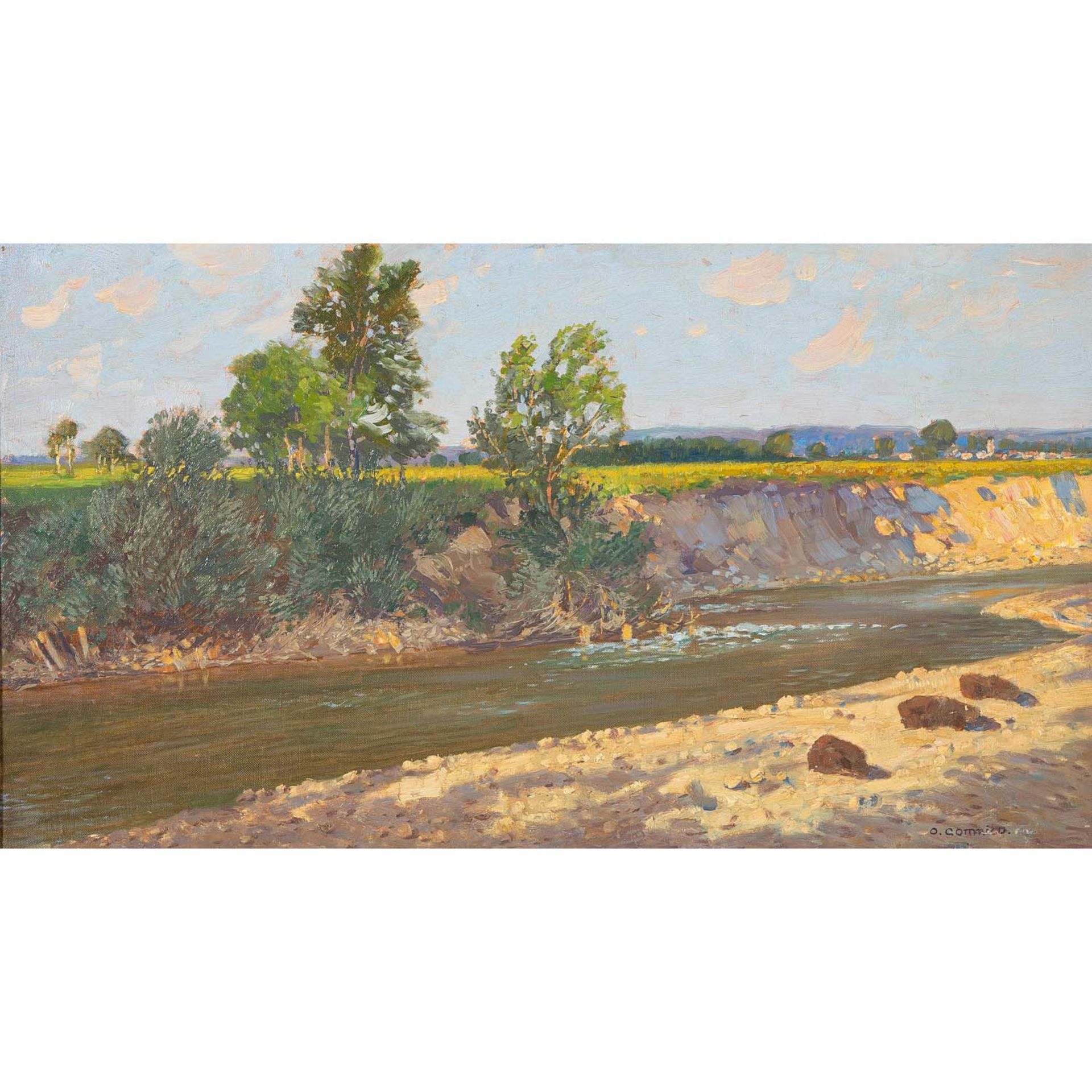 GOTTFRIED, OSWALD (1869-1949) "Flusslandschaft im Sonnenlicht"