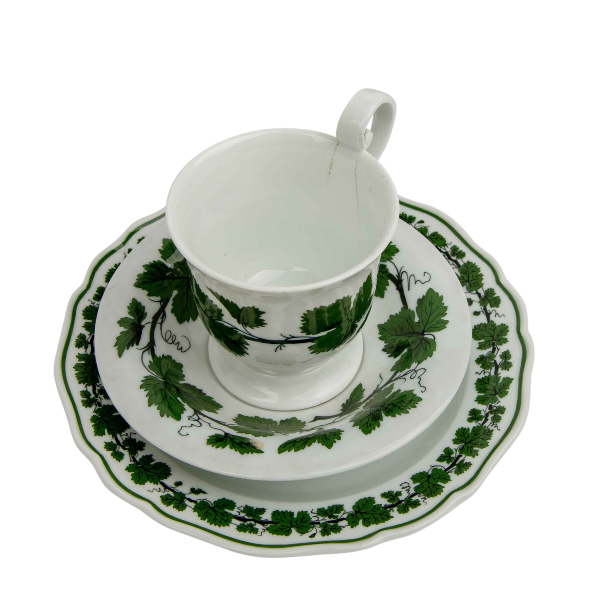 MEISSEN 76 Kaffee- und Teeserviceteile 'Weinlaub', 1. und 2. Wahl, 19./20. Jh. - Image 6 of 18