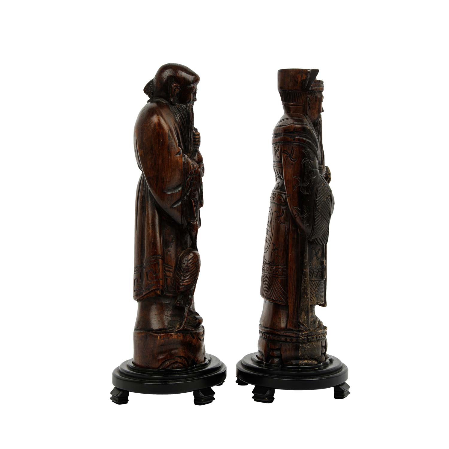 Paar Skulpturen 'Lu' und 'Shou'. CHINA, 1. Hälfte 20. Jh.: - Image 4 of 12