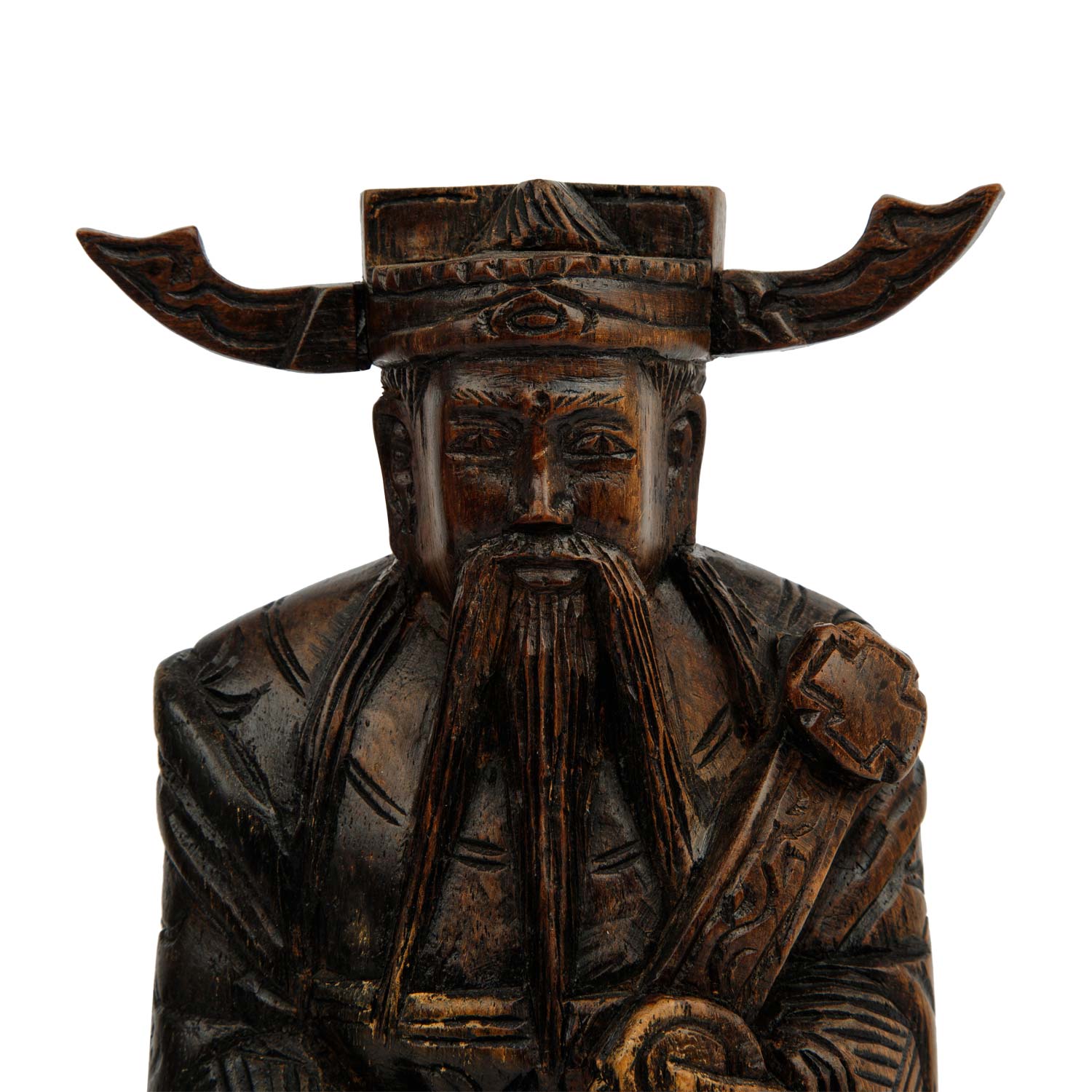 Paar Skulpturen 'Lu' und 'Shou'. CHINA, 1. Hälfte 20. Jh.: - Image 2 of 12