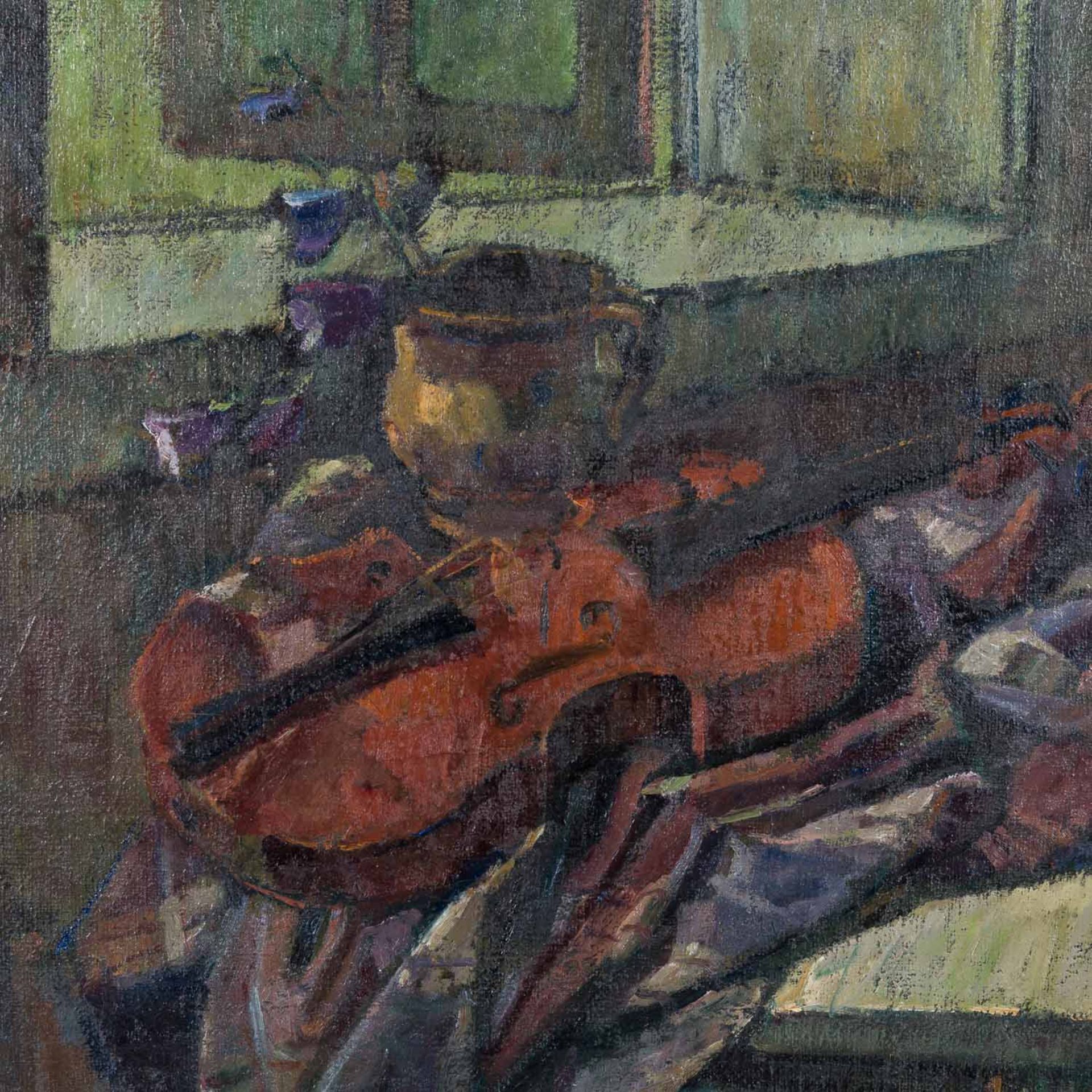 HILKIER, KNUD OVE (1884-1953), "Stillleben mit Viola vor offenem Fenster", - Image 4 of 5