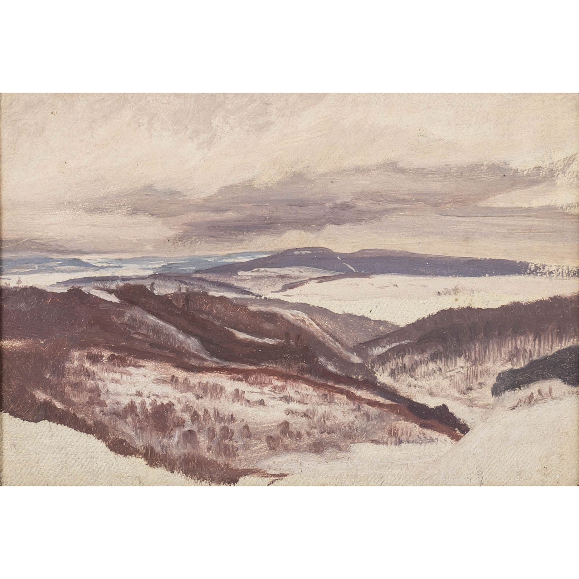 DEIKER, wohl Hans (1876-?), Studie "Blick auf Mittelgebirge",